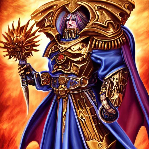 Image similar to the emperor of mankind from laura warhammer 4 0, 0 0 0, digital painting, super detail,