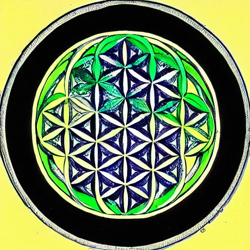 Prompt: death holding the flower of life