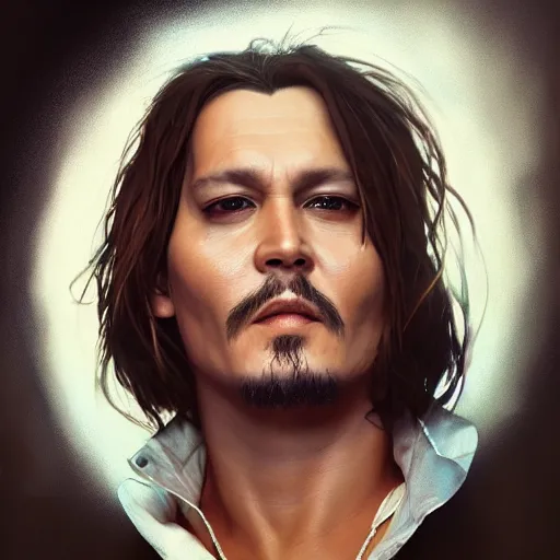 Image similar to johnny depp swimming in a giant bowl of sour cream, ultra high detailed, oil painting, greg rutkowski, charlie bowater, yuumei, yanjun cheng, unreal 5, daz, hyperrealistic, octane render, rpg portrait, dynamic lighting