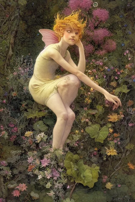 Prompt: a faerie, by jean - baptiste monge and maxfield parrish