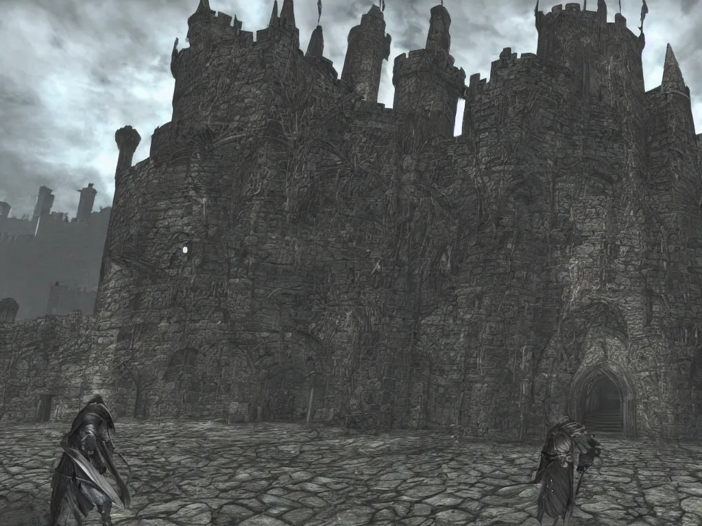 Image similar to Demon Souls style castle