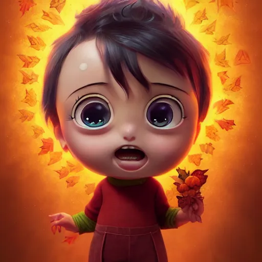 Prompt: an epic chibi comic book style portrait painting of god, character design by mark ryden and pixar and hayao miyazaki, unreal 5, daz, hyperrealistic, octane render, cosplay, rpg portrait, dynamic lighting, intricate detail, harvest fall vibrancy, cinematic