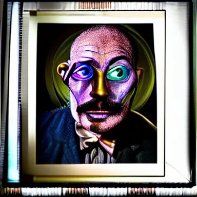 Image similar to portrait of a uncanny artist by Chor Boogie and Salvador Dali collaboration, digital art, mix of aesthetics, close up, high details