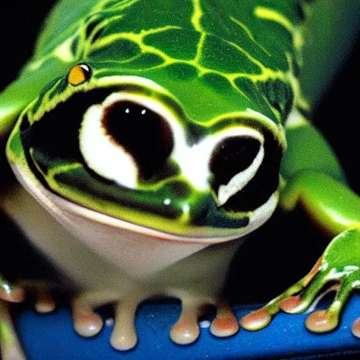 Image similar to slides from a powerpoint presentation about how frogs are the gayest little dudes and why we love them for it