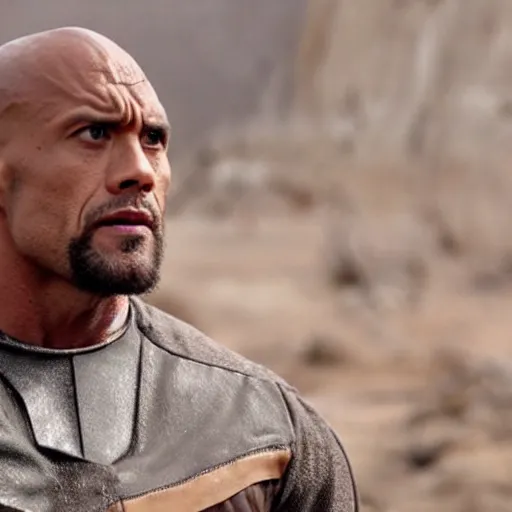 Image similar to still of the rock cosplaying as leah in star wars