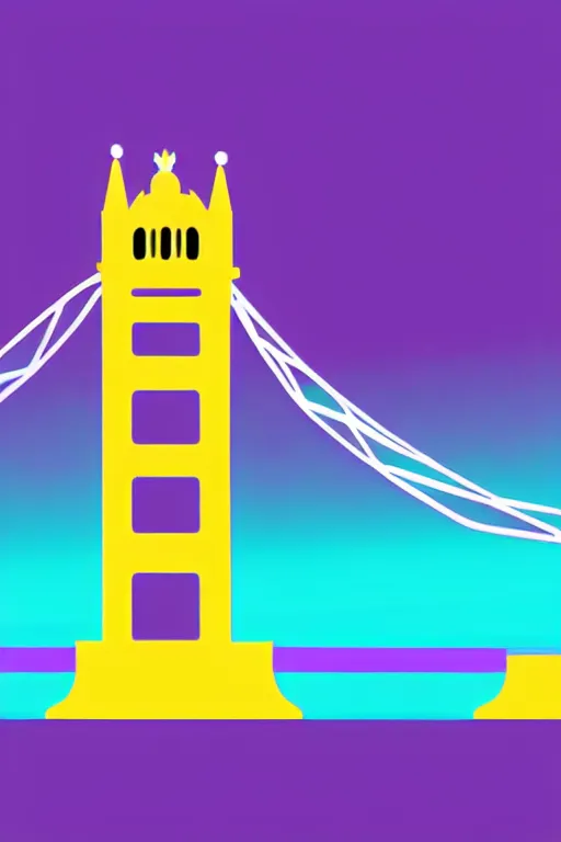 Image similar to minimalist boho style art of colorful tower bridge, illustration, vector art