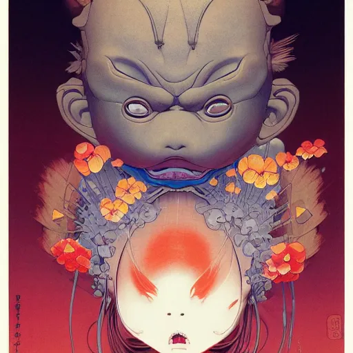 Image similar to prompt : yokai portrait soft light painted by james jean and katsuhiro otomo and erik jones, inspired by evangeleon anime, smooth face feature, intricate oil painting, high detail illustration, sharp high detail, manga and anime 1 9 9 9