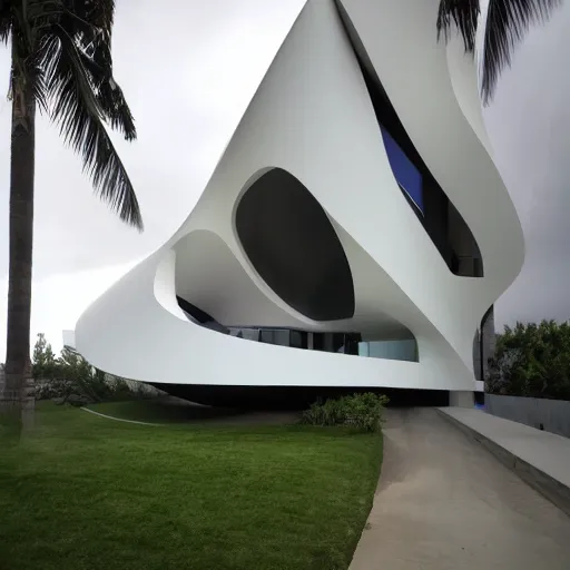 Image similar to house designed by zaha hadid