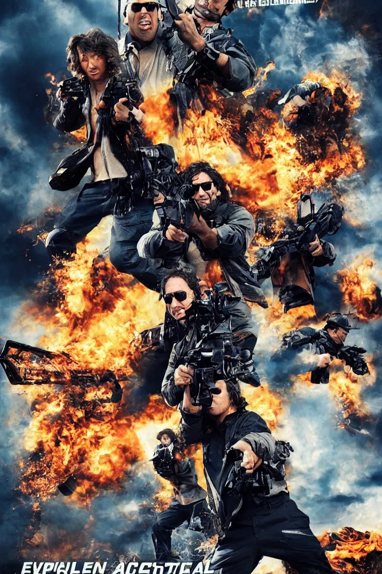 Image similar to steven segel, action movie poster, explosive special effects