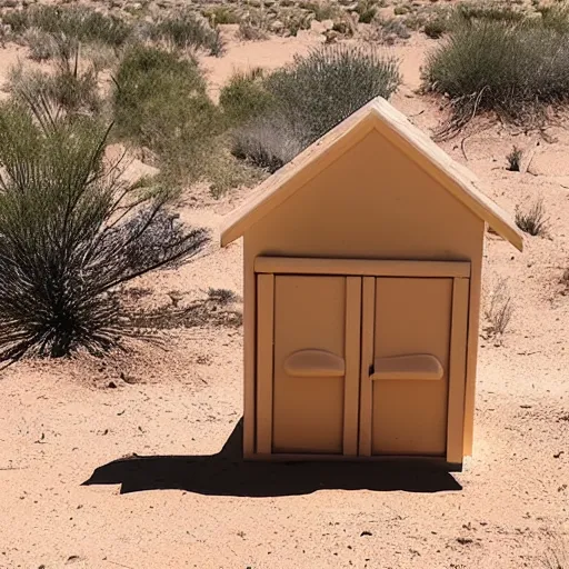 Prompt: baby toy house in the dessert, big scale