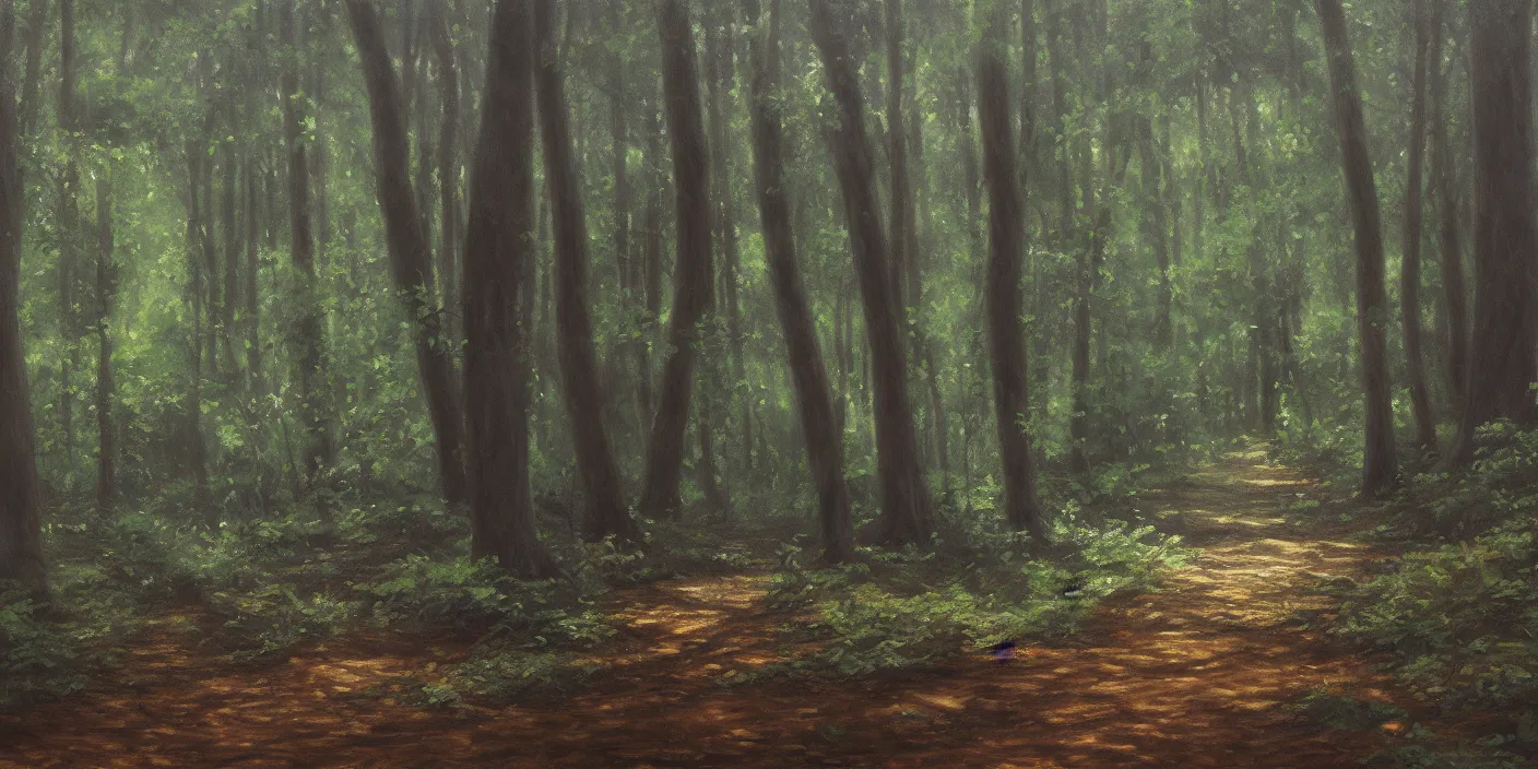 Image similar to a forest, cinematic lighting, detailed oil painting, hyperrealistic, 8k