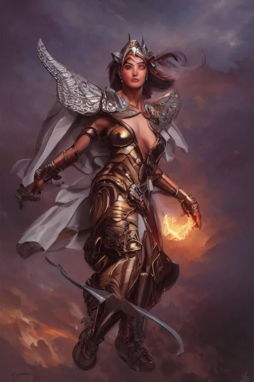 Image similar to amazon valkyrie athena, d & d, fantasy, portrait, highly detailed, headshot, digital painting, trending on artstation, concept art, sharp focus, illustration, art by artgerm and greg rutkowski and magali villeneuve