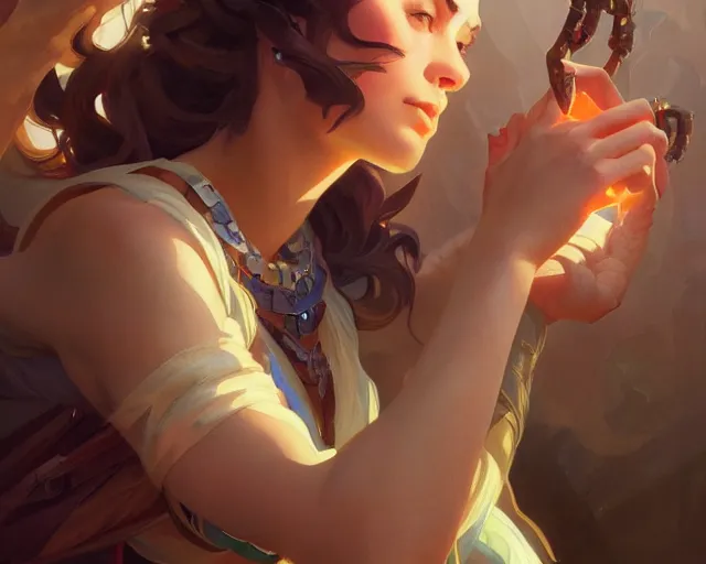 Image similar to photography of dana schutz, deep focus, d & d, fantasy, intricate, elegant, highly detailed, digital painting, artstation, concept art, matte, sharp focus, illustration, hearthstone, art by artgerm and greg rutkowski and alphonse mucha