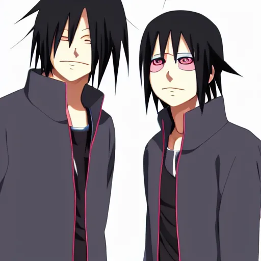 Prompt: itachi and sasuke from the anime naruto being happy, sharp, high detailed, 8 k