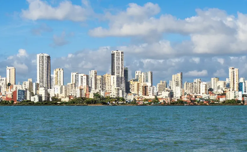 Image similar to skyline of latin american city viewed from the sea