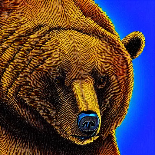 Image similar to a digital art of a bear made out of gelatin