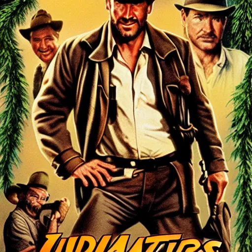 Prompt: indiana jones and the killer plant movie poster