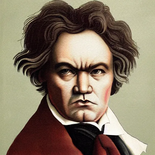 Prompt: a portrait from beethoven in the style of casper david friedrich