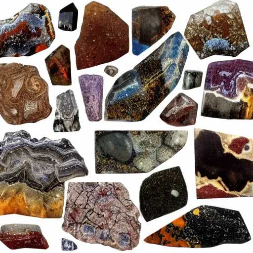 Image similar to list of unusual minerals, high quality catalog photo, no background