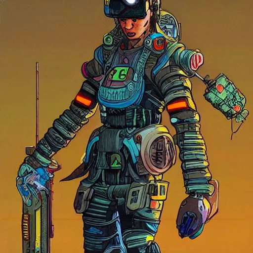Prompt: ivan. Apex legends cyberpunk olympic athlete. Concept art by James Gurney and Mœbius.