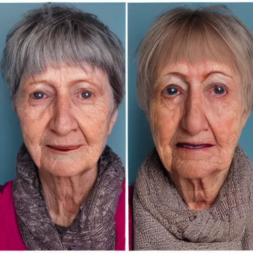 Prompt: series of photos of aging female 4k