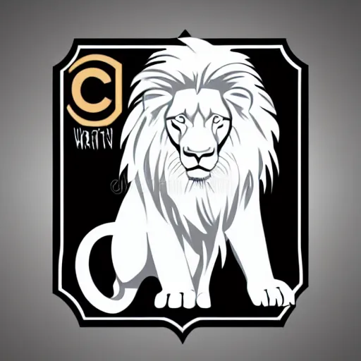 Image similar to white lion logo , vector illustration , 2d