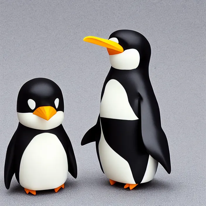 Image similar to a penguin, an anime nendoroid of a penguin, figurine, detailed product photo