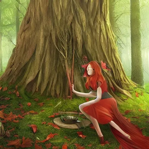 Prompt: forest trees https://media.discordapp.net/attachments/1005597369187958895/1006585564142776320/a_beautiful_fantasy_woman_makes_camp_under_a_large_mushroom_moss_dewdrops_rainstorm_watercolor_dramatic_lighting_cinematic_establishin_-H_704_-n_9_-i_-s_150_-S_664894794_ts-1660000276_idx-2.png