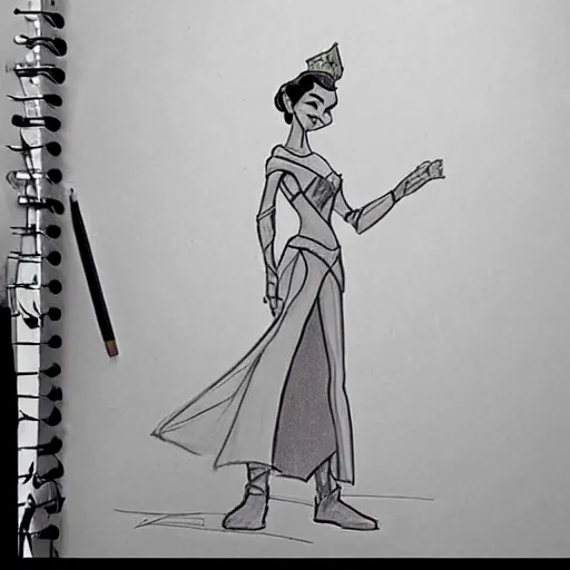 Image similar to milt kahl sketch of victoria justice as princess padme from star wars episode 3