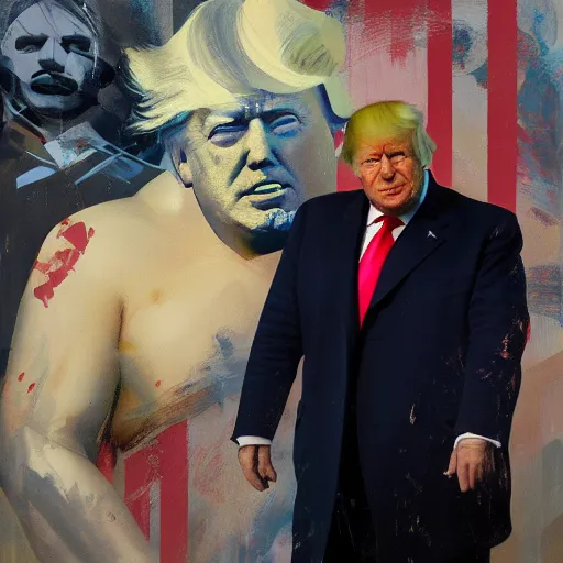 Image similar to boris johnson with donald trump, organic painting, matte painting, bold shapes, hard edges, aesthetic octane render, unreal engine, trending on artstation, by greg manchess, huang guangjian, gil elvgren, sachin teng, greg rutkowski, magali villeneuve, artgerm, jeremy lipkin, michael garmash and, rey