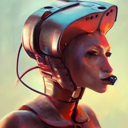 Prompt: cyberpunk hot dog, mechanical hot dog, tubes fused with the body, painted by stanley lau, painted by greg rutkowski, painted by stanley, artgerm, masterpiece, digital art, trending on arts