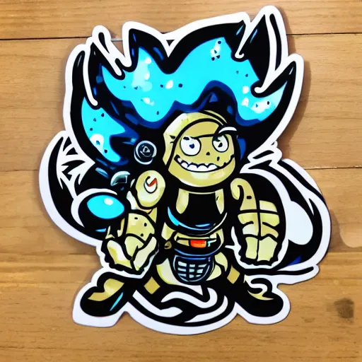 Prompt: die cut sticker, gomu gomu no gatling, splatter paint