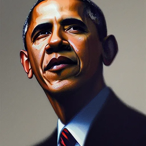 Prompt: barack obama by ruan jia, portrait