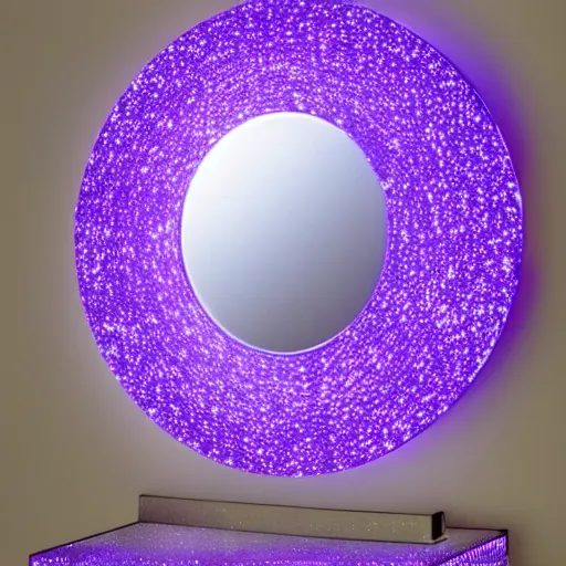 Image similar to Infinite Mirror with purple stars in it, 4k, 40nm, highly detailed, beautiful