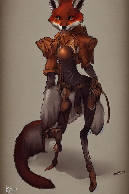 Image similar to a fox fursona, trending on artstation, by kawacy, furry art, digital art, steampunk, high quality, backlighting