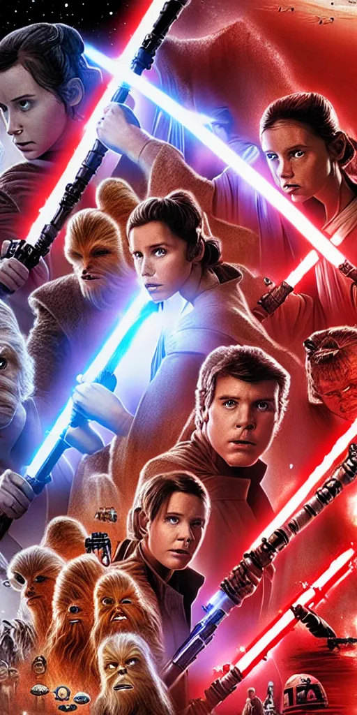 Image similar to a movie poster for star wars episode 1 0