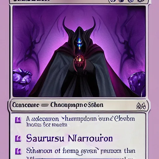 Prompt: shadowy necromancer, sauron shadow with purple eyes