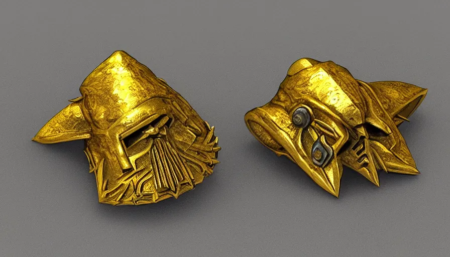 Prompt: viking amulet made from gold, spikes, photorealistic render