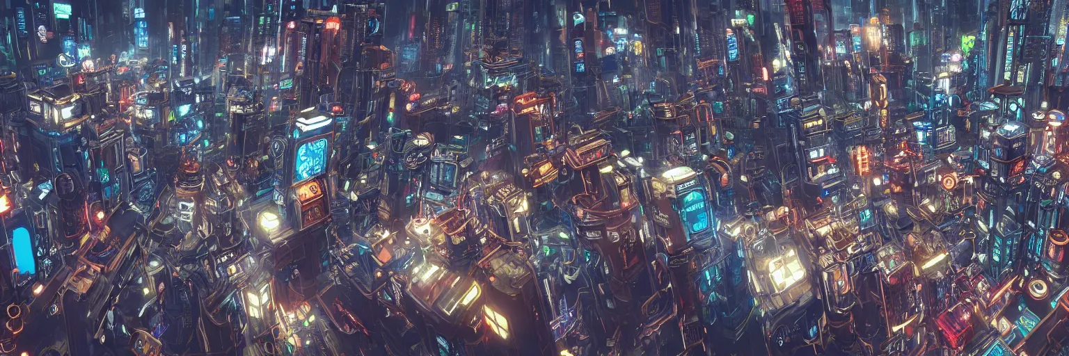 Prompt: photograph of a highly detailed cyberpunk city with moving platforms, clockwork mechanical bridges, pistons that move platforms, 8k, realistic