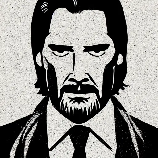 Image similar to individual john wick portrait retro futurist illustration art by butcher billy, sticker, colorful, illustration, highly detailed, simple, smooth and clean vector curves, no jagged lines, vector art, smooth andy warhol style