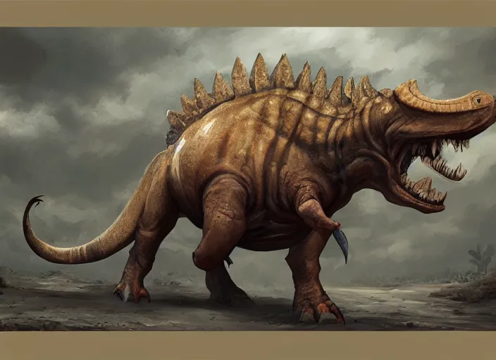 Prompt: concept art for a triceratops made by cookies, oil painting by jama jurabaev, extremely detailed, brush hard, artstation, for aaa game, high quality, brush stroke