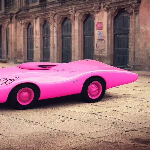 Image similar to Elegant photography of the pink panther car