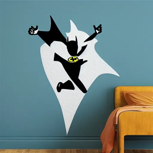 Image similar to die cut sticker of batman breakdancing, dripping paint