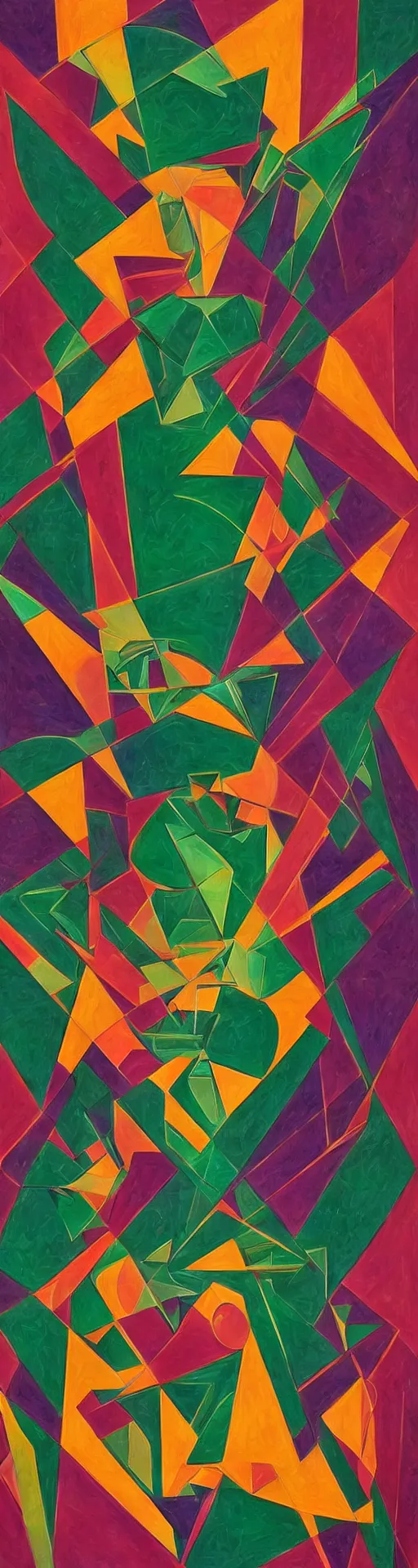 Prompt: an art deco painting of emeralds, by joseph stella, synthwave, behance contest winner, crystal cubism, digital illustration