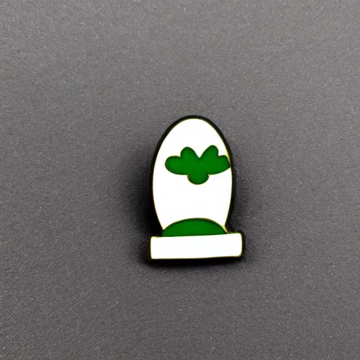 Image similar to a photo of a retro minimalistic jalapeno on fire enamel pin, use of negative space allowed, black and white only, smooth curves