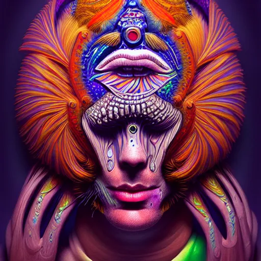 Prompt: An extremely psychedelic portrait of Groku, surreal, LSD, face, detailed, intricate, elegant, lithe, highly detailed, digital painting, artstation, concept art, smooth, sharp focus, illustration