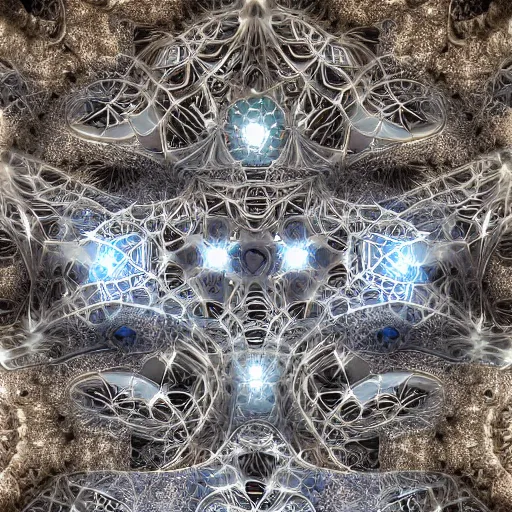 Prompt: a beautiful 3 d painting of a sprawling intricate mandelbrot fractal cathedral populated by julia fractals by android jones, carved soap, white color scheme, volumetric lighting, dynamic lighting, dramatic lighting, high contrast, depth of field, carved marble, opalescent, sacred geometry, religious, angelic, catholicpunk, stark, trending on artstation