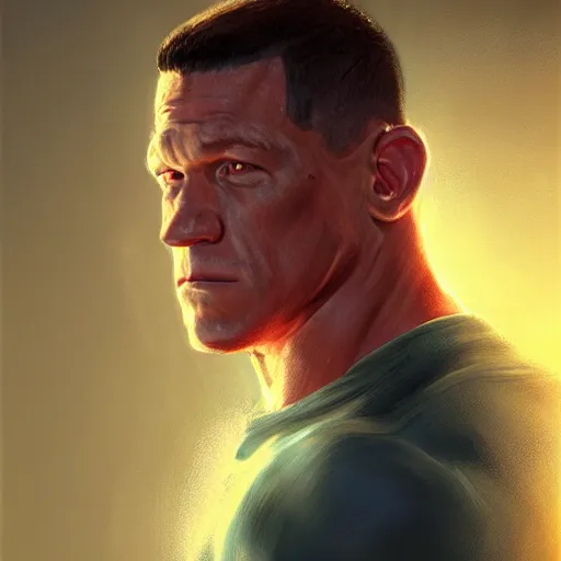 Image similar to a well designed portrait of John Cena , detailed, realistic, sketch style, Artstation,Greg Rutkowski, 8K resolution.