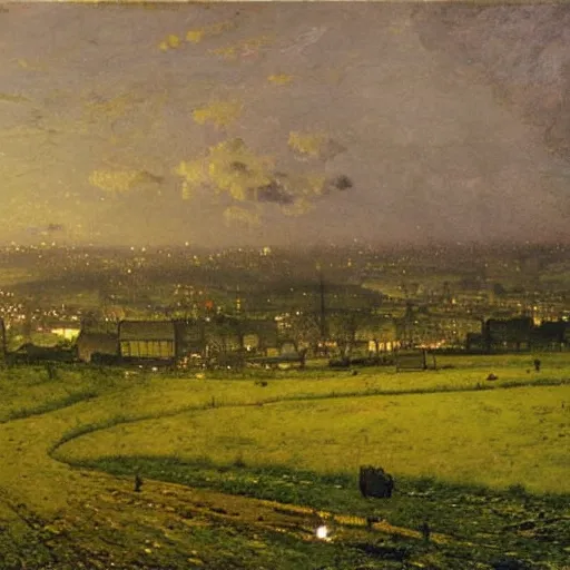 Image similar to landscape of armley by john atkinson grimshaw