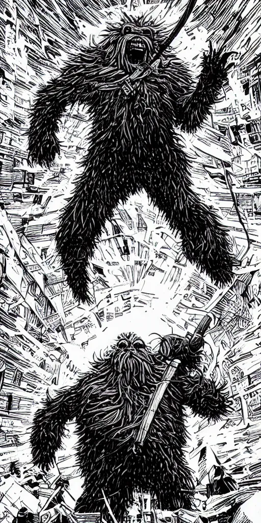 Image similar to the thing 1 9 8 2 monster, by laurie greasley, dynamic composition, dramatic lighting, hyper - realistic, ultra detailed, 8 k